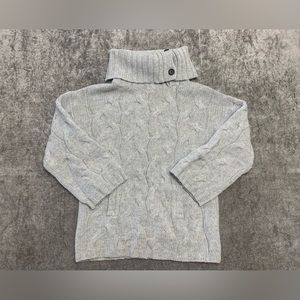 Crewcuts J Crew Girls Sweater 14  Pullover 100% Lambs Wool Gray Turtle Neck EuC